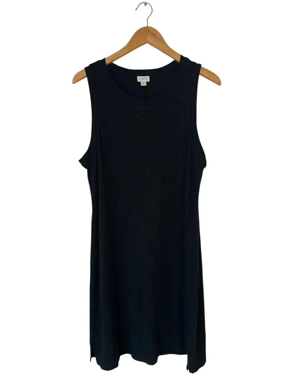 J. Crew 100% Cotton Black Sleeveless T-shirt Dress Size M